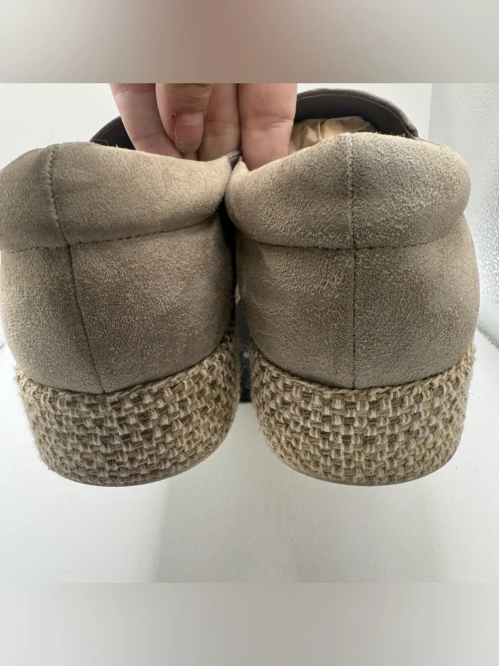 Vince Wilden Dove Gray Suede Platform Espadrilles 8 Quiet Luxury Coastal Luxe